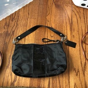New Black Monogram Coach Purse
